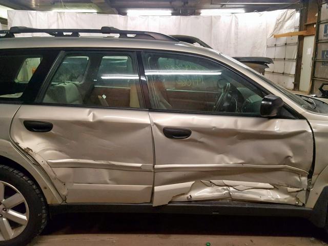 4S4BP61C967332191 - 2006 SUBARU LEGACY OUT TAN photo 9