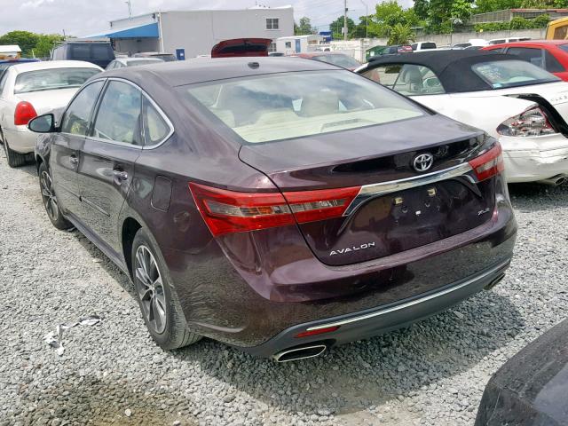 4T1BK1EB1GU219079 - 2016 TOYOTA AVALON XLE BURGUNDY photo 3