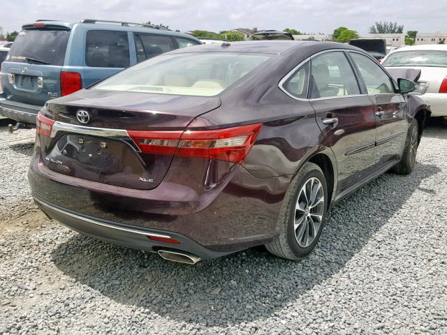 4T1BK1EB1GU219079 - 2016 TOYOTA AVALON XLE BURGUNDY photo 4