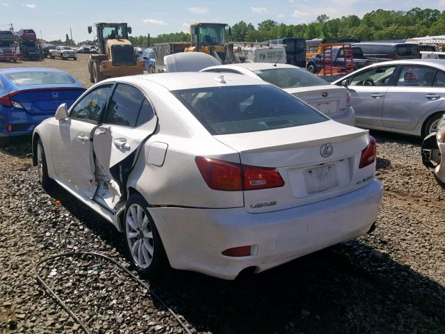 JTHCK262472010734 - 2007 LEXUS IS 250 WHITE photo 3