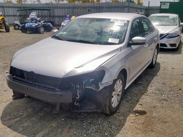 1VWAP7A31DC076846 - 2013 VOLKSWAGEN PASSAT S SILVER photo 2