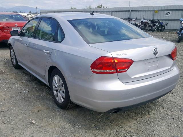 1VWAP7A31DC076846 - 2013 VOLKSWAGEN PASSAT S SILVER photo 3