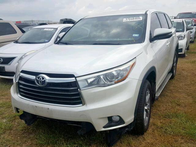 5TDZKRFH1FS058210 - 2015 TOYOTA HIGHLANDER WHITE photo 2