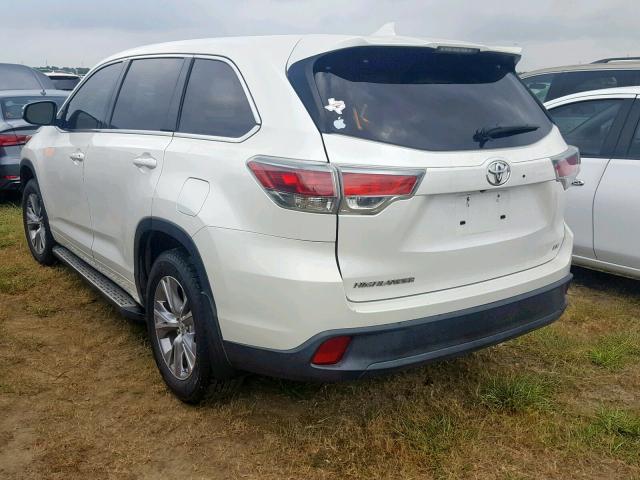 5TDZKRFH1FS058210 - 2015 TOYOTA HIGHLANDER WHITE photo 3