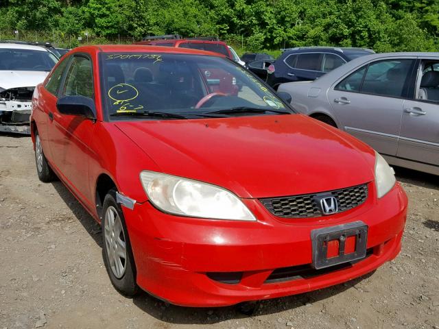 1HGEM22184L058648 - 2004 HONDA CIVIC DX V RED photo 1