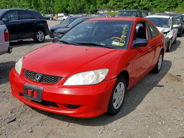 1HGEM22184L058648 - 2004 HONDA CIVIC DX V RED photo 2