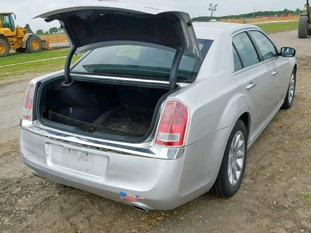 2C3CCACGXCH249221 - 2012 CHRYSLER 300 LIMITE SILVER photo 4