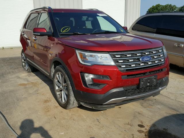 1FM5K8F84GGA98796 - 2016 FORD EXPLORER L RED photo 1