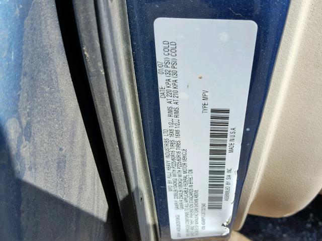 4S4BP61C977337540 - 2007 SUBARU LEGACY OUT BLUE photo 10