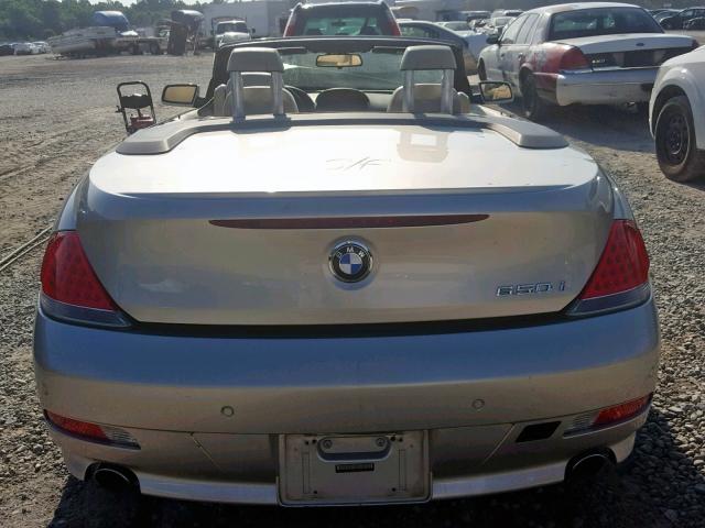 WBAEK13406CN79578 - 2006 BMW 650 I SILVER photo 9