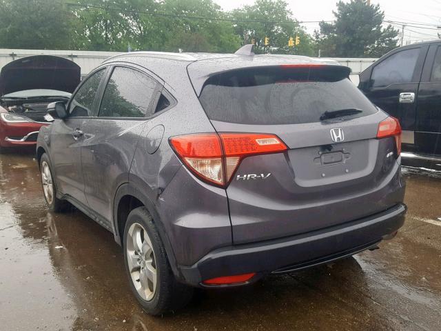 3CZRU6H70GM700621 - 2016 HONDA HR-V EXL GRAY photo 3