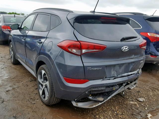 KM8J3CA27HU552060 - 2017 HYUNDAI TUCSON LIM GRAY photo 3