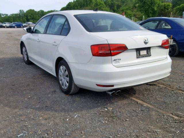 3VW2K7AJ6FM272218 - 2015 VOLKSWAGEN JETTA BASE WHITE photo 3