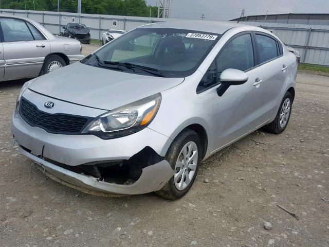 KNADM4A30D6137171 - 2013 KIA RIO LX SILVER photo 2