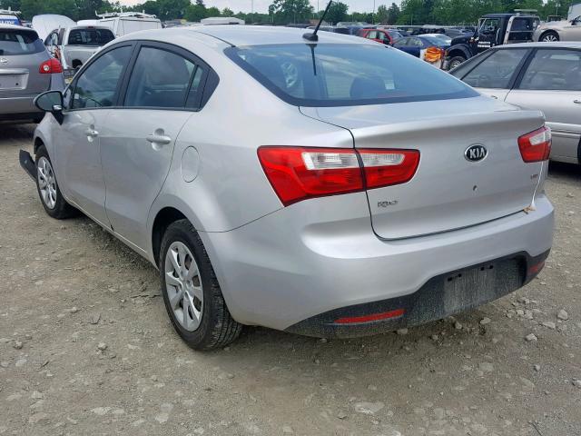 KNADM4A30D6137171 - 2013 KIA RIO LX SILVER photo 3