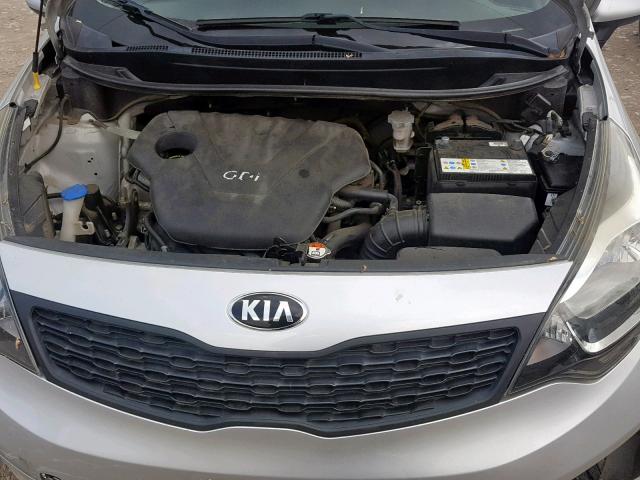 KNADM4A30D6137171 - 2013 KIA RIO LX SILVER photo 7