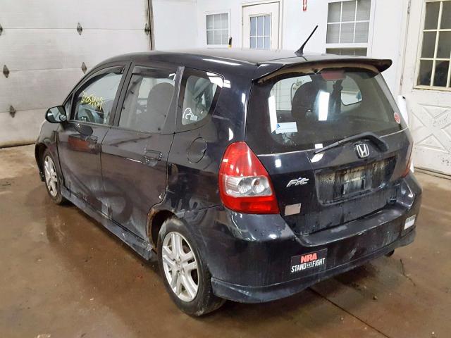 JHMGD38627S025007 - 2007 HONDA FIT S BLACK photo 3