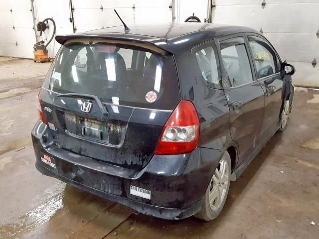 JHMGD38627S025007 - 2007 HONDA FIT S BLACK photo 4