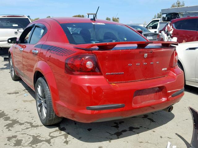 1C3CDZAB4DN535612 - 2013 DODGE AVENGER SE RED photo 3