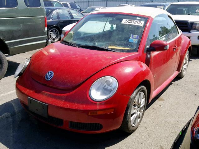 3VWPF31Y38M414138 - 2008 VOLKSWAGEN NEW BEETLE წითელი ფოტო 2