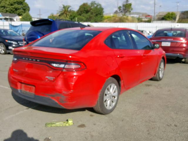 1C3CDFDH3GD624998 - 2016 DODGE DART SE AE RED photo 4