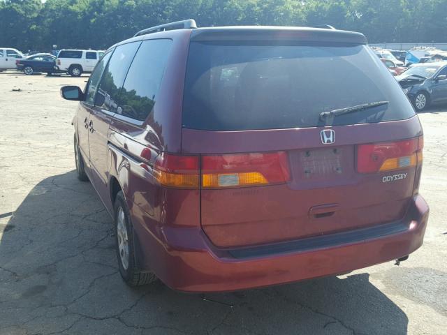 5FNRL18094B075358 - 2004 HONDA ODYSSEY EX MAROON photo 3