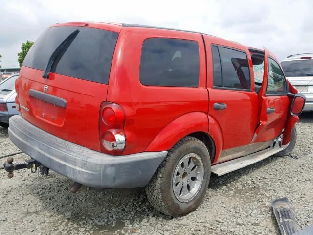 1D4HB38N04F152929 - 2004 DODGE DURANGO ST RED photo 4