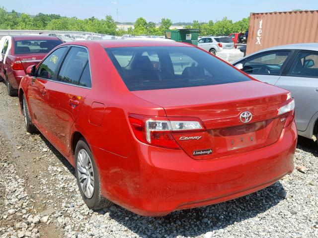 4T1BF1FK2CU523504 - 2012 TOYOTA CAMRY LE A RED photo 3