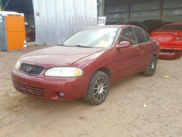 3N1CB51D63L804223 - 2003 NISSAN SENTRA XE BURGUNDY photo 2