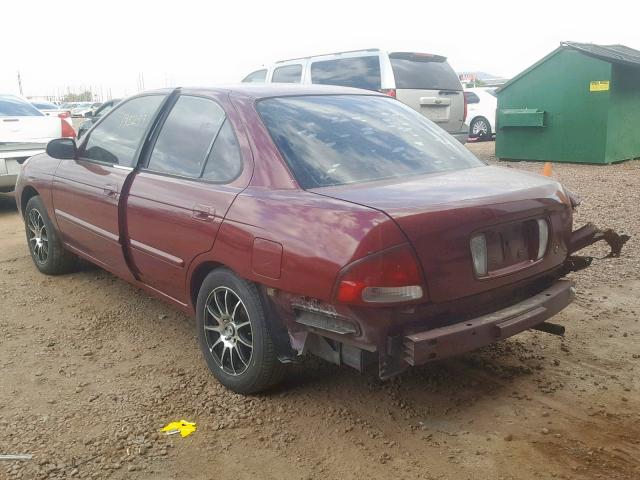 3N1CB51D63L804223 - 2003 NISSAN SENTRA XE BURGUNDY photo 3