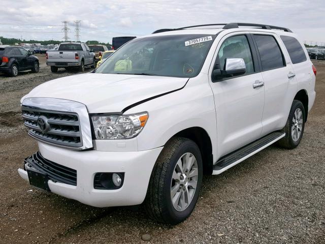 5TDJW5G19HS148929 - 2017 TOYOTA SEQUOIA LI WHITE photo 2