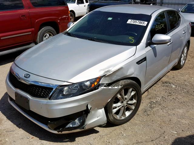 5XXGN4A78DG211373 - 2013 KIA OPTIMA EX SILVER photo 2