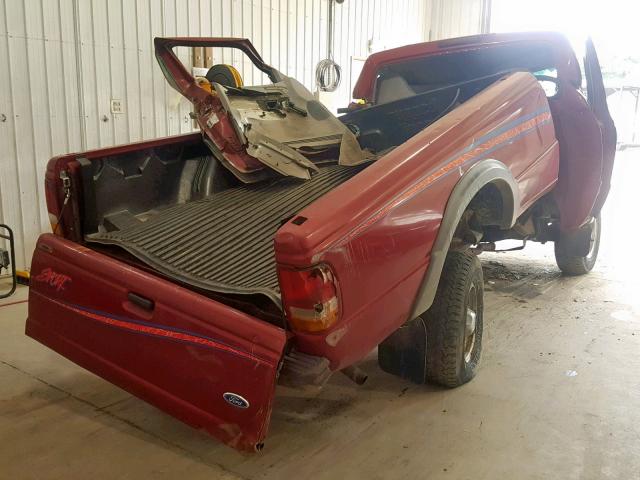 1FTCR11U2STA51284 - 1995 FORD RANGER RED photo 4