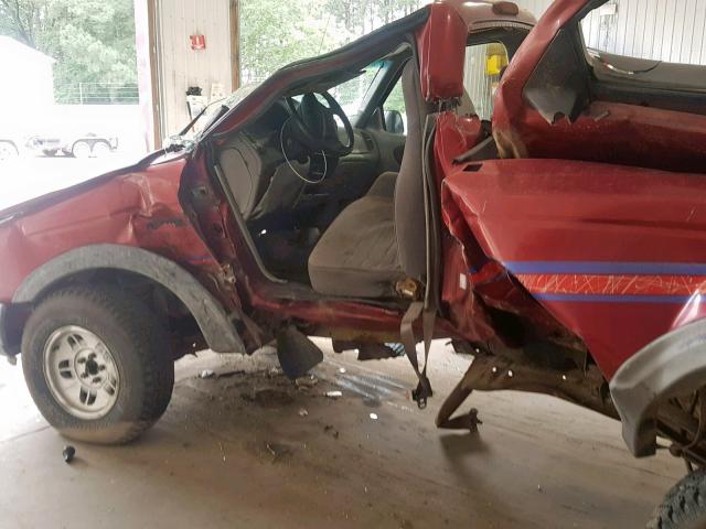 1FTCR11U2STA51284 - 1995 FORD RANGER RED photo 9
