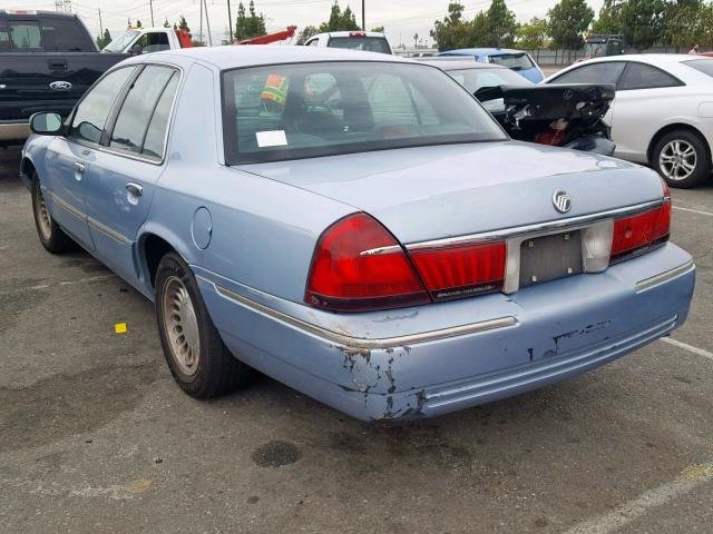 2MEFM75W1XX630477 - 1999 MERCURY GRAND MARQ BLUE photo 3