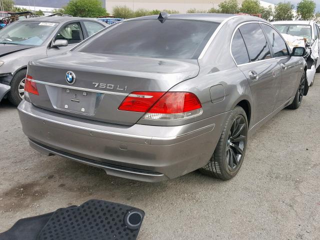 WBAHN83577DT67679 - 2007 BMW 750 GRAY photo 4