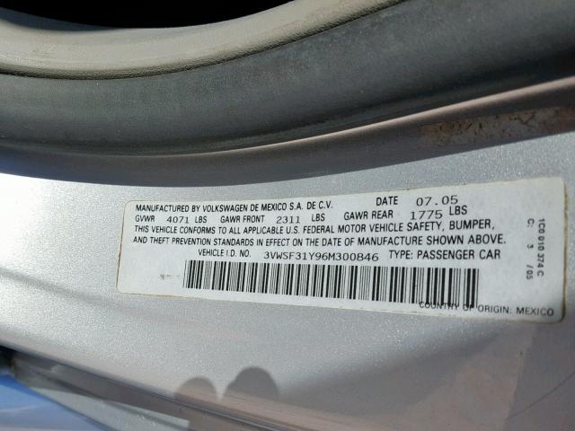 3VWSF31Y96M300846 - 2006 VOLKSWAGEN NEW BEETLE Gümüş foto 10