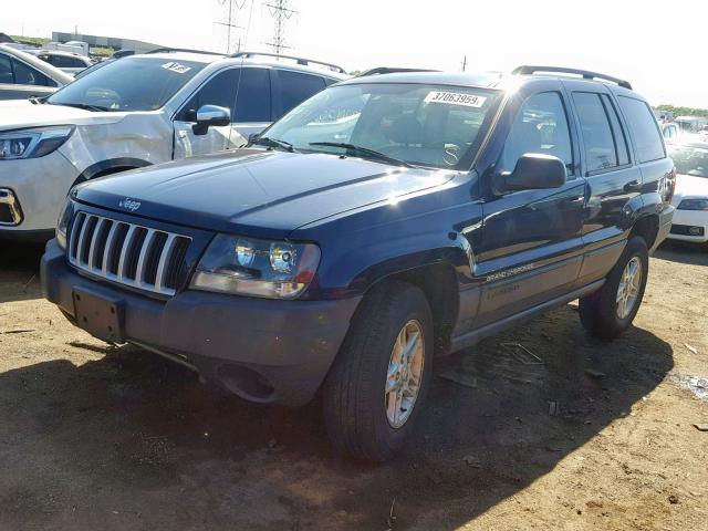 1J4GX48S74C132971 - 2004 JEEP GRAND CHER BLUE photo 2