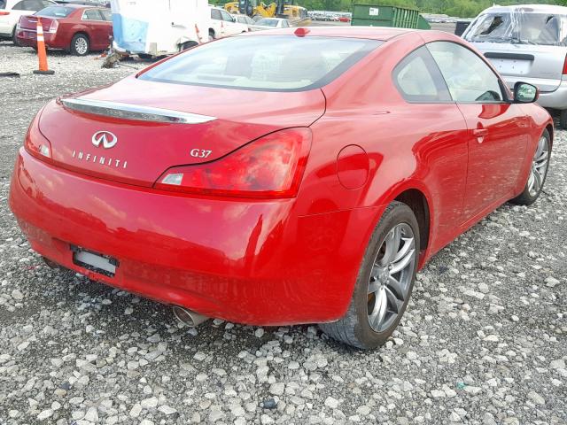 JNKCV64E28M102071 - 2008 INFINITI G37 BASE RED photo 4