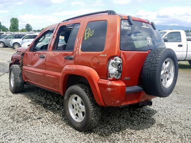 1J4GL58K22W177023 - 2002 JEEP LIBERTY LI ORANGE photo 3