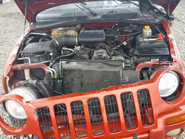 1J4GL58K22W177023 - 2002 JEEP LIBERTY LI ORANGE photo 7