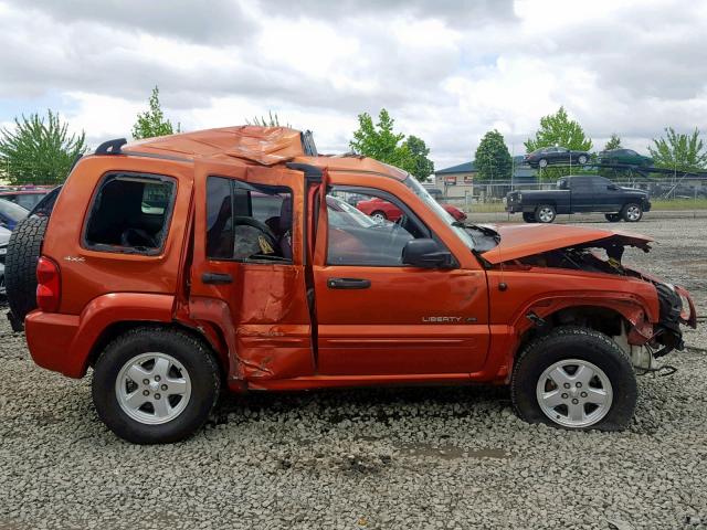 1J4GL58K22W177023 - 2002 JEEP LIBERTY LI ORANGE photo 9