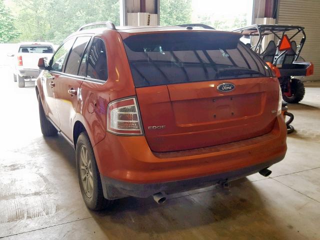 2FMDK38C57BA26125 - 2007 FORD EDGE SEL ORANGE photo 3