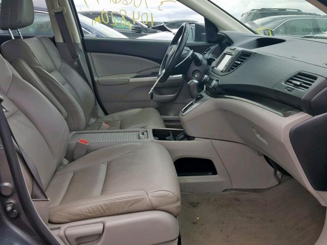 5J6RM4H7XCL029782 - 2012 HONDA CR-V EXL GRAY photo 5