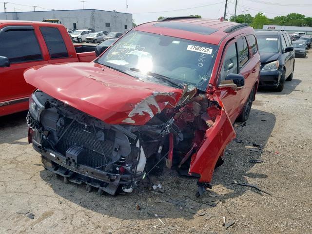 1C4RDJDG1HC611819 - 2017 DODGE DURANGO GT RED photo 2