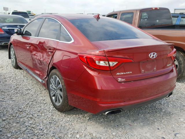 5NPE34AF7GH324115 - 2016 HYUNDAI SONATA SPO RED photo 3