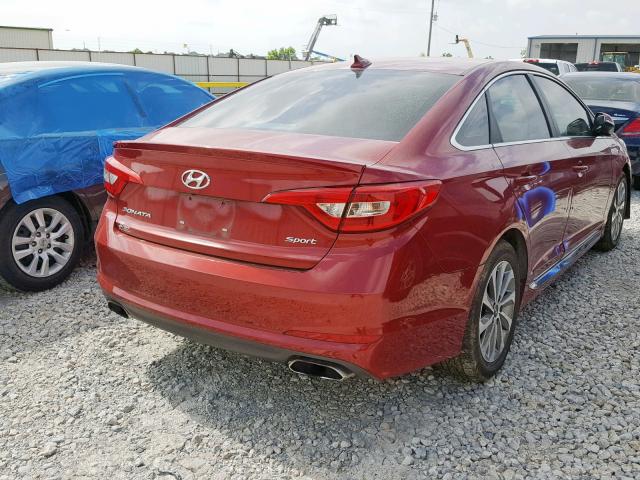 5NPE34AF7GH324115 - 2016 HYUNDAI SONATA SPO RED photo 4