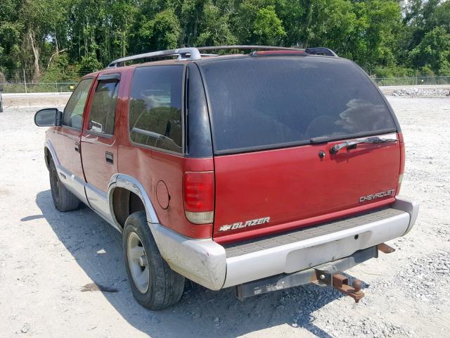 1GNCS13W0T2121625 - 1996 CHEVROLET BLAZER BURGUNDY photo 3