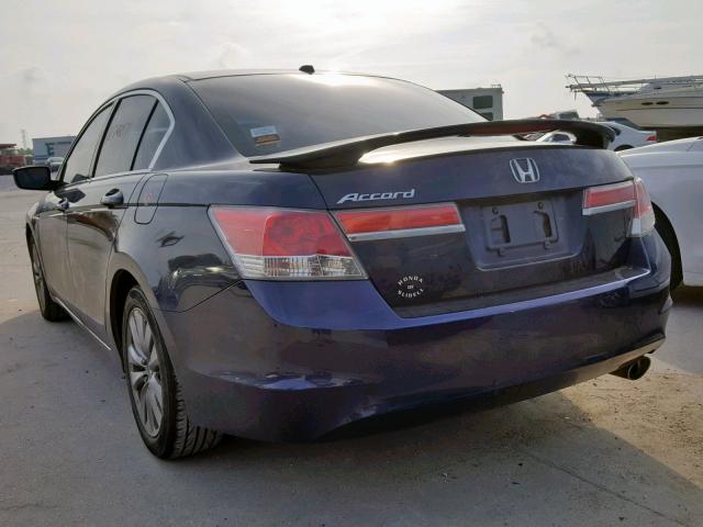 1HGCP2F84CA089881 - 2012 HONDA ACCORD EXL BLUE photo 3