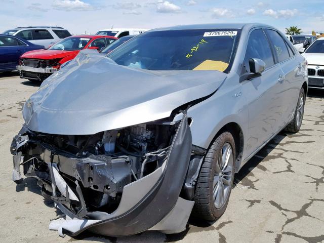 4T1BD1FK0GU190778 - 2016 TOYOTA CAMRY HYBR GRAY photo 2